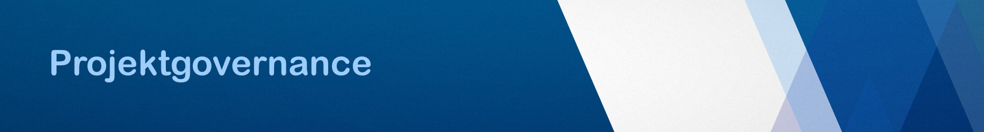 Das Banner zeigt den Schriftzug "Projektgovernance"