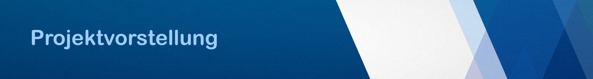 Das Banner zeigt den Schriftzug "Projektvorstellung"
