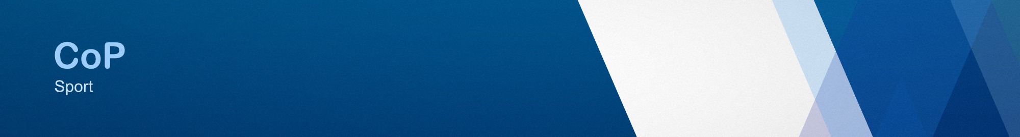 Das Banner zeigt den Schriftzug "CoP Sport"
